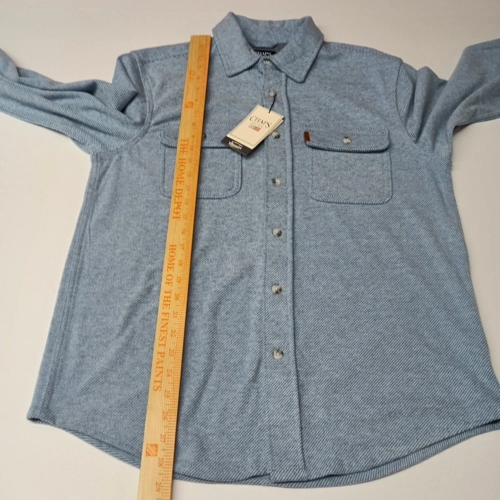 Chaps Lakeland Flannel Pale Blue Men's S Small Button Up Shirt Casual Preppy New